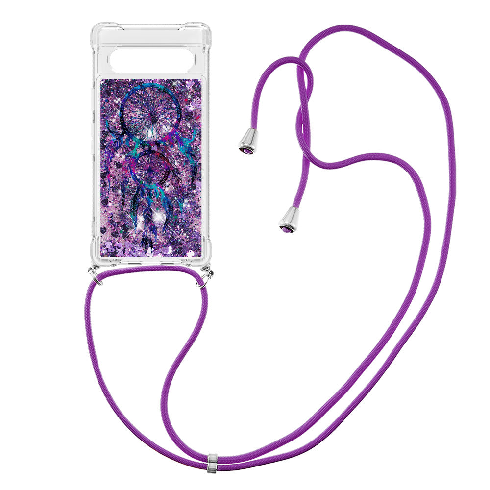 YB Quicksand Series-5 for Google Pixel 7a 5G Pattern Printing TPU Back Cover Liquid Quicksand Phone Anti-drop Case with Lanyard YB Quicksand Series-5 for Google Pixel 7a 5G Pattern Printing TPU Back Cover Liquid Quicksand Phone Anti-drop Case with Lanyard